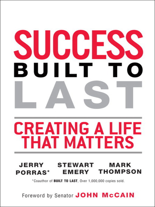 Title details for Success Built to Last by Jerry Porras - Available